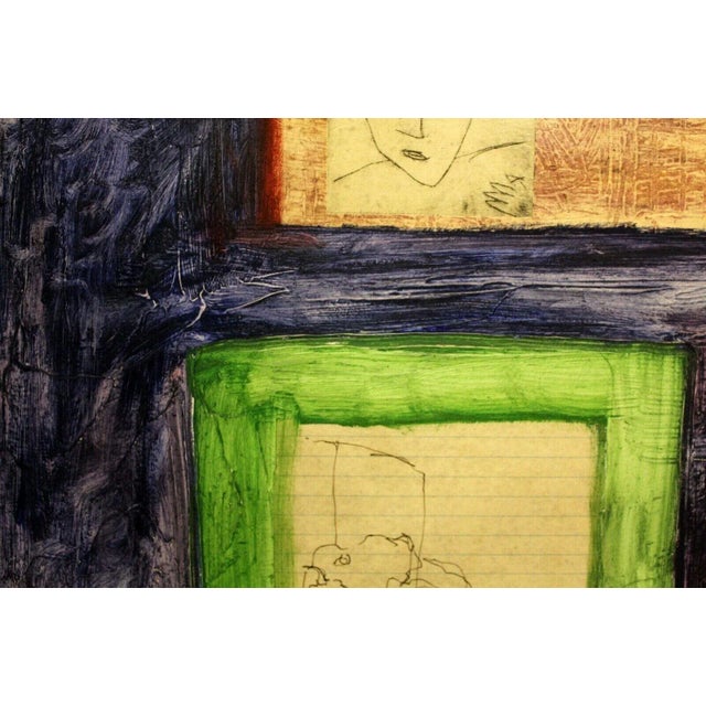 1990s Contemporary Modern Collage & Paint on Wood Painting by Deborah Putnoi For Sale In Detroit - Image 6 of 12