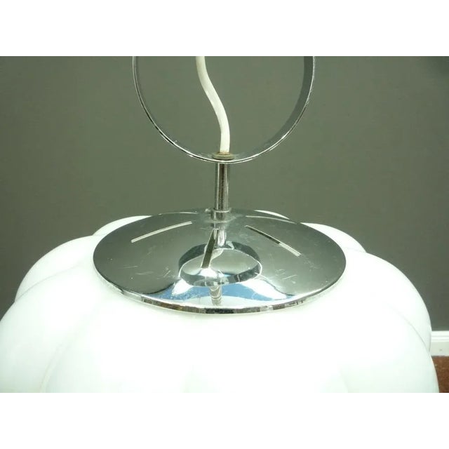 Glass Space-Age Glass & Chrome Pendant Lamp from Limburg, 1960s For Sale - Image 7 of 13