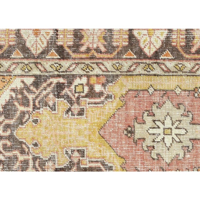 1960s Turkish Oushak Rug. Handwoven with wool on wool foundation in the Oushak region of Western Turkey. The Anatolian...