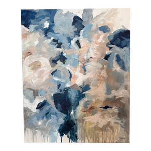 Large Contemporary Blue and White Abstract