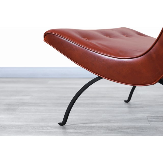 Mid-Century Leather and Iron "Scoop" Lounge Chairs by Milo Baughman, 1950s For Sale - Image 10 of 13