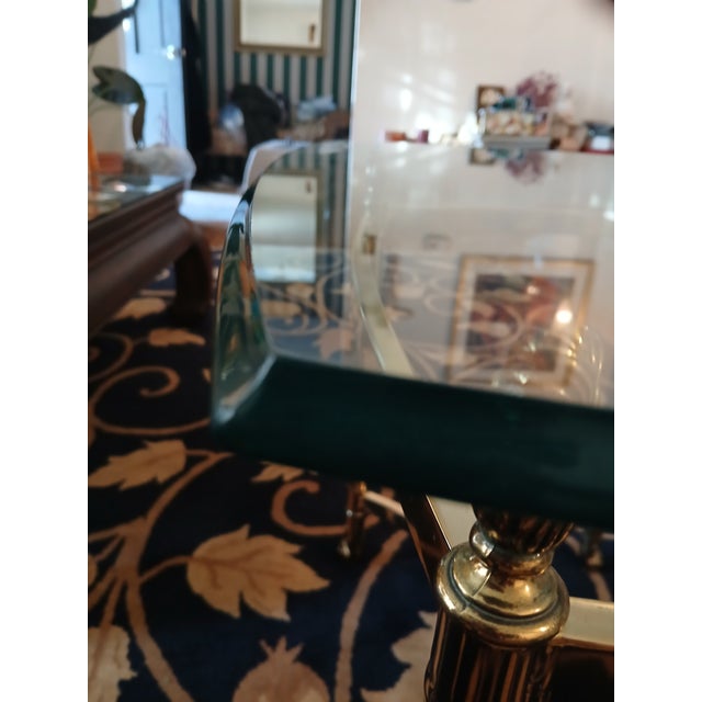 Metal Vintage Brass and Glass La Barge Style Side Lamp Table For Sale - Image 7 of 10