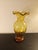 1990s Crate & Barrel Optic Ruffled Edge Amber Fluted Vase For Sale In Dallas - Image 6 of 6