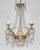 Art Deco French Art Deco Brass and Crystal Chandelier 4 Lights For Sale - Image 3 of 12