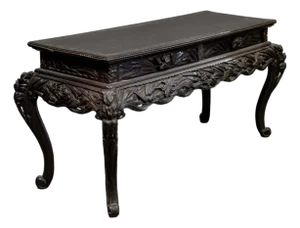 Antique Japanese Black Lacquer Console Table