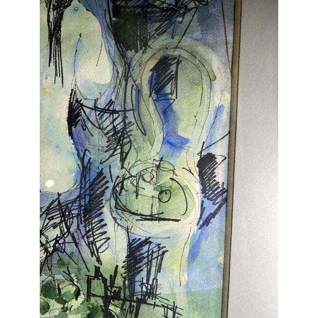 Paper Ancellin, Nude in the Workshop, 1974, Watercolor For Sale - Image 7 of 11