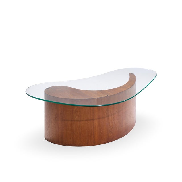 Mid 20th Century Vladimir Kagan Mid Century Apostrophe Comma Walnut and Glass Coffee Table For Sale - Image 5 of 9