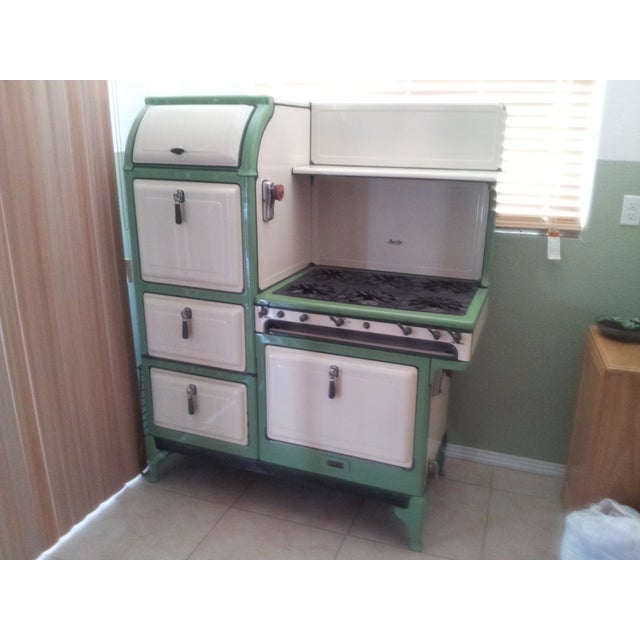 Green & White Antique Magic Chef Stove Chairish