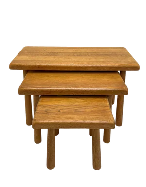 Nesting Tables in the style of Pierre Chapo, Netherlands, 1970s, Set of 3