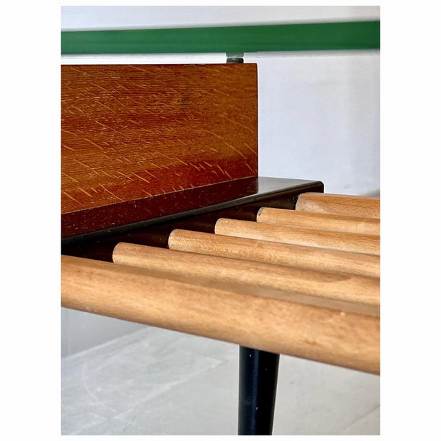 Vintage Mid-Century Wooden Side or Coffee Table with Glass Top For Sale - Image 12 of 18