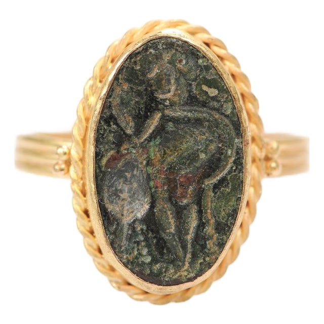 Byzantine Coin Ring W 21k Band, Size 8.25 For Sale