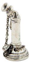 Antique Silver Telephone Miniature