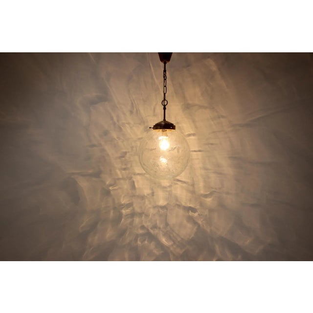 Black Mid-Century Big Glass Pendant by Kamenicky Senov, 1970s For Sale - Image 8 of 13