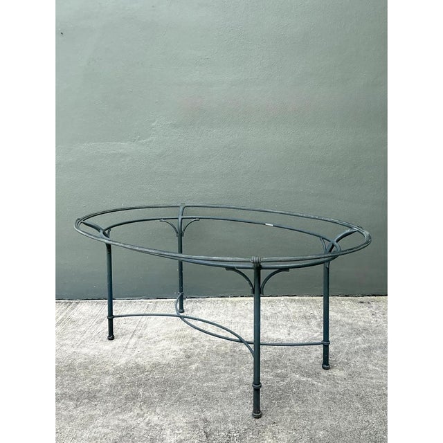Metal Brown Jordan Vintage Metal Oval Table For Sale - Image 7 of 12