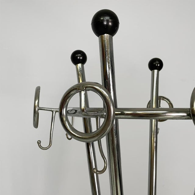 Mid-Century Modern Italian Plastic and Metal Coat Rack, 1960s For Sale - Image 6 of 17