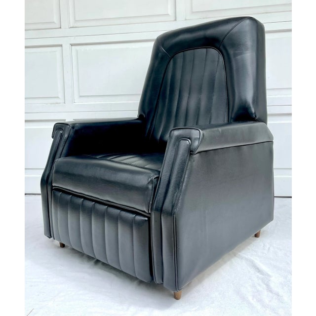 Mid-Century Modern Black Recliner Lounge Chair For Sale - Image 9 of 13