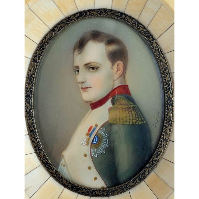 French Napoleon and Josephine Portrait Miniatures, Late 19th Century - Set of 2 For Sale - Image 3 of 14