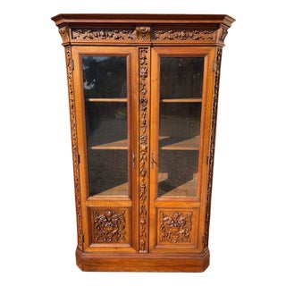 Renaissance Style Walnut Bookcase or Display Case For Sale