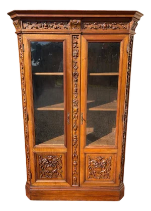 Renaissance Style Walnut Bookcase or Display Case