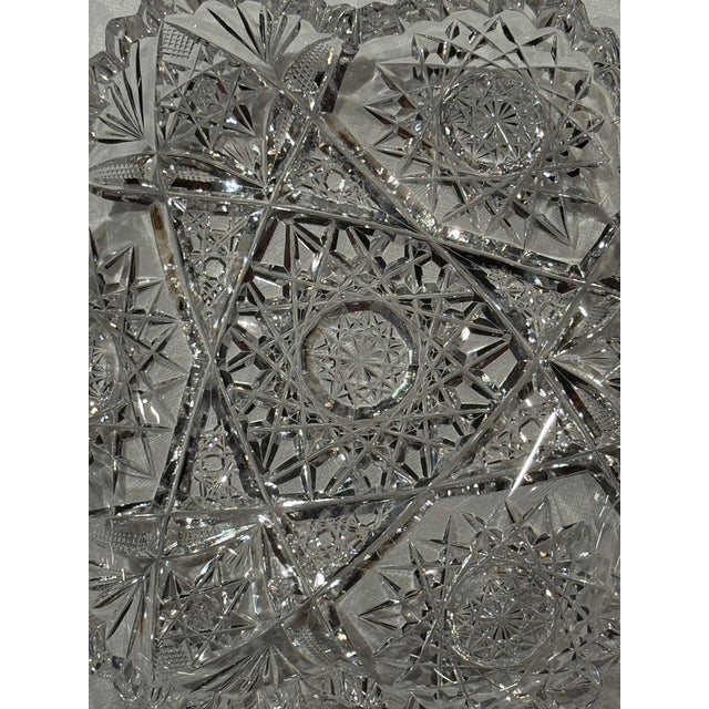 Set of Three American Brilliant Period Cut Crystal Plates For Sale - Image 15 of 17