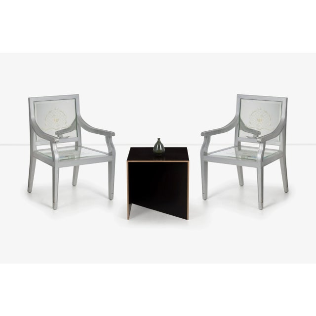 Custom Phillip Starck Mirrored Louis XVI Style Chairs, Cliff Hotel San Francisco - A Pair For Sale - Image 10 of 11