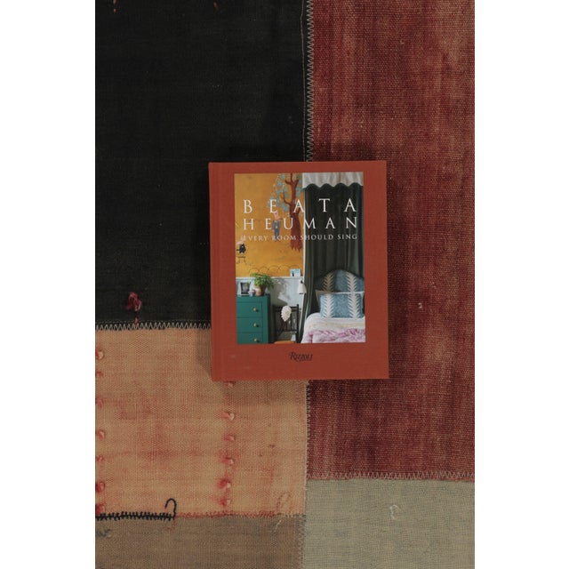 Red Vintage Turkish Patchwork Rug With Bold Geometry in Multicolour - Rug & Kilim For Sale - Image 8 of 9
