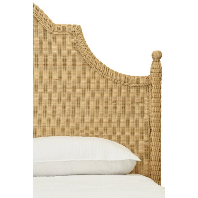 Not Yet Made - Made To Order Matthew Izzo Home - Chamberlain Queen Rattan Bedframe With Headboard, Footboard & Side Rails For Sale - Image 5 of 6