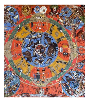 Hermès Silk Scarf « Les Mythologie Des Hommes Rouges » 1999