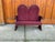 Vintage Art Deco Loveseat with Burgundy Upholstery, 1970 For Sale - Image 4 of 5