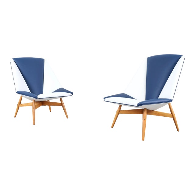 Vintage Leather Lounge Chairs by Allan Gould for Thayer Coggin For Sale