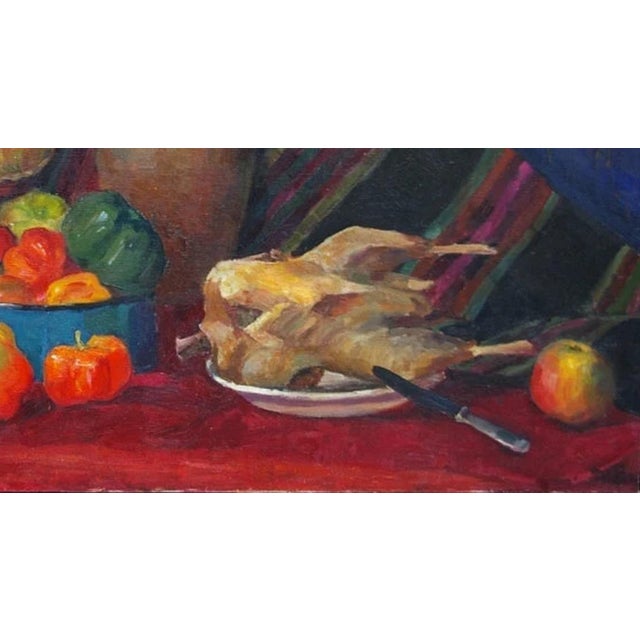 1960s Antique Still Life Oil Painting, Soviet Ukrainian Art, 1965 74-138 For Sale - Image 5 of 6