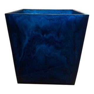 Pigeon & Poodle Abiko Wastebasket Cobalt Blue Cast Resin For Sale