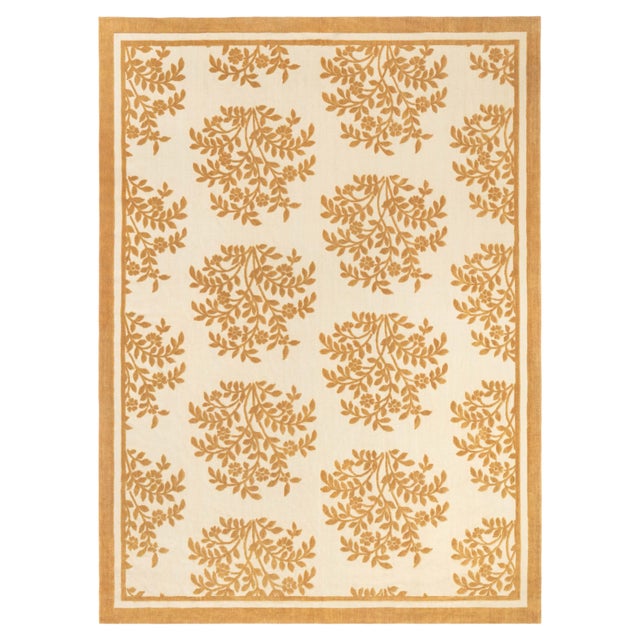 Contemporary Handmade Wool Rug in Brown and Orange by Doris Leslie Blau For Sale