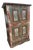 Vintage Hand-Carved Red Armoire | Rustic Farmhouse Storage Wardrobe Cabinet 70 For Sale