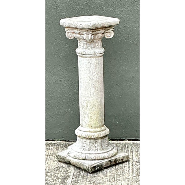 Vintage Cast Concrete Corinthian Column Pedestal For Sale - Image 10 of 12
