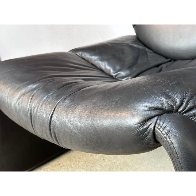 Calypso C35 Leather Lounge Chairs by Vittorio Introini for Saporiti, Italy, 1980s, Set of 2 For Sale - Image 6 of 18