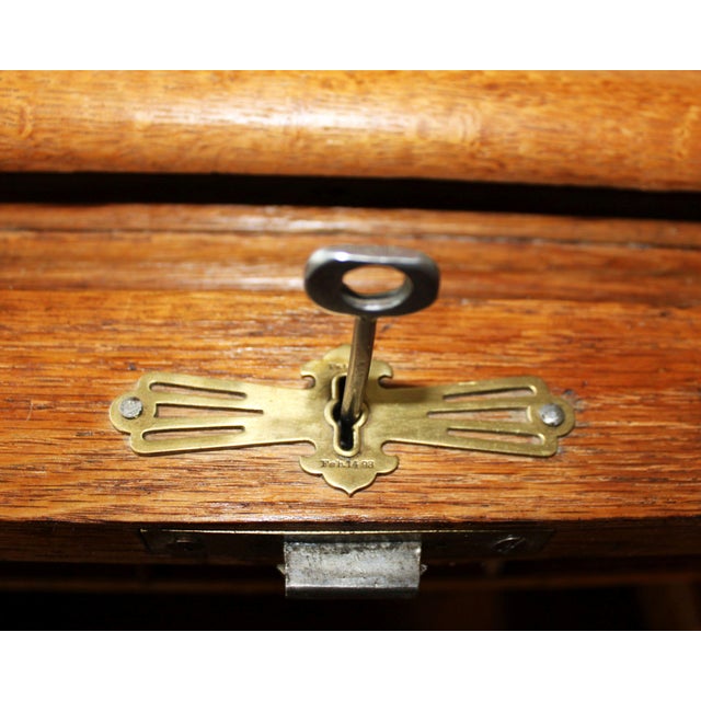 American Desk in Light Oak, Late 19th Century For Sale - Image 9 of 15