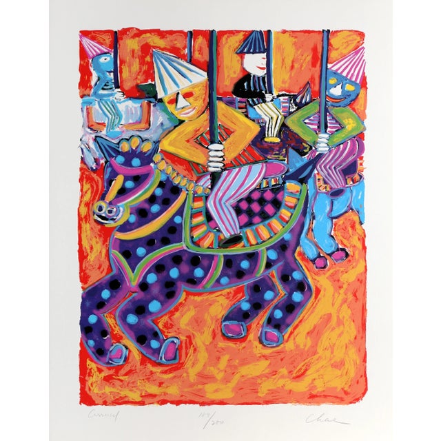Carousel, Chae Tong Yull Screenprint, Signed and Numbered in Pencil For Sale