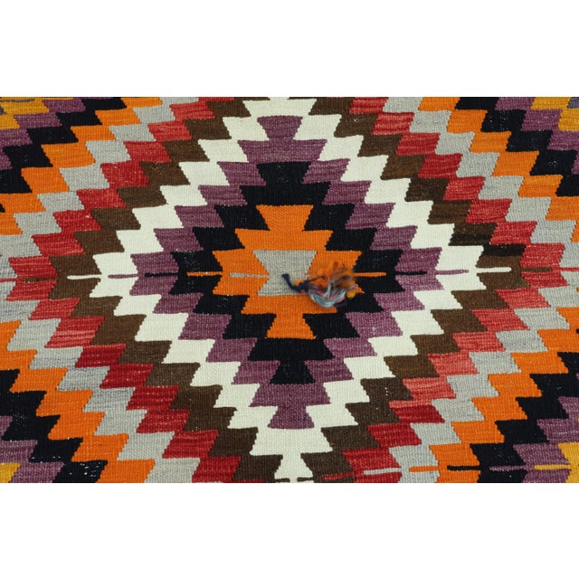 Mid 20th Century Vintage Turkish Kilim Rug- 5′5″ × 7′3″ For Sale - Image 5 of 9