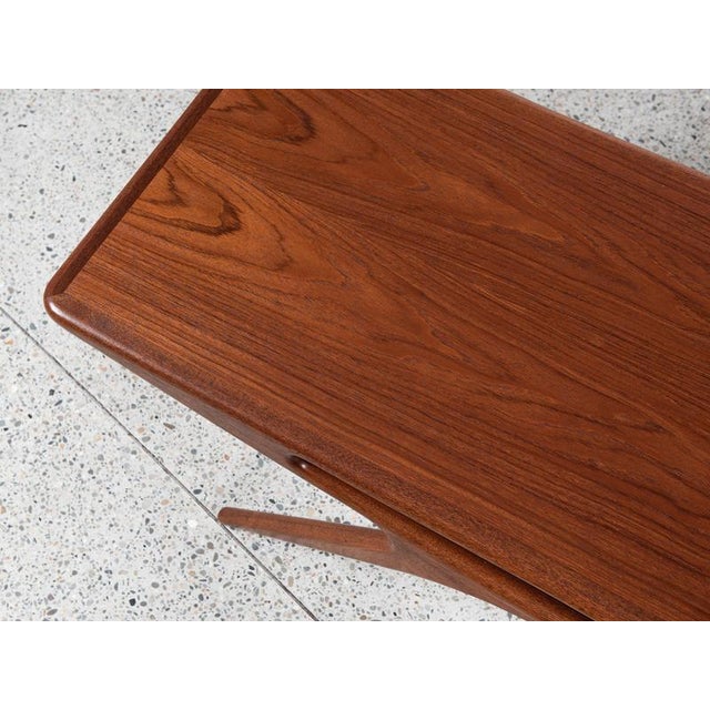 2000 - 2009 Mid-Century Danish Smile Coffee Table in Teak by Johannes Andersen for Silkeborg For Sale - Image 5 of 11
