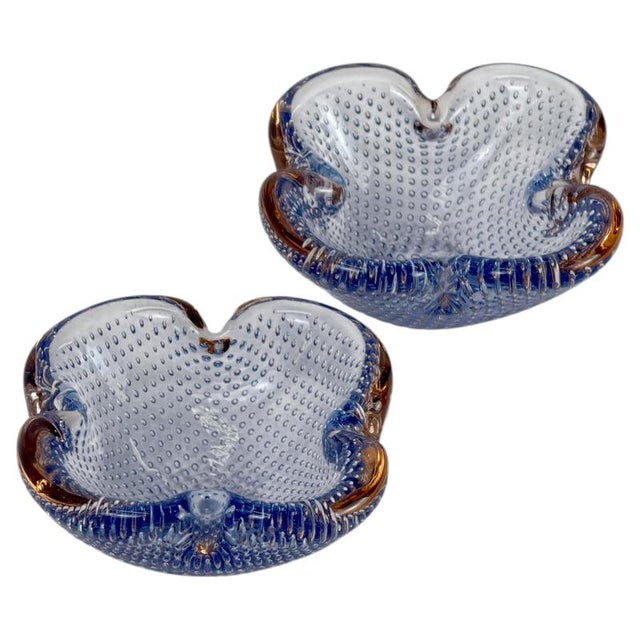 Murano Bullicante Bowls by Galliano Ferro for Neodymium Sommerso, 1970s, Set of 2 For Sale - Image 10 of 10