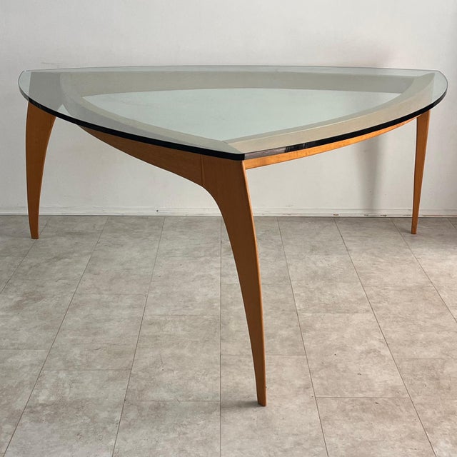 A captivating postmodern dining table designed by Prospero Rasulo for the renowned Italian manufacturer Poltronova in the...