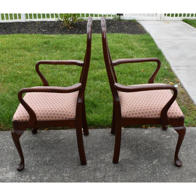 Brown Vtg. Pennsylvania House Set of Eight Solid Mahogany Queen Anne Dining Chairs For Sale - Image 8 of 17
