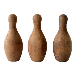Vintage Wood Skittles Set of 3 For Sale