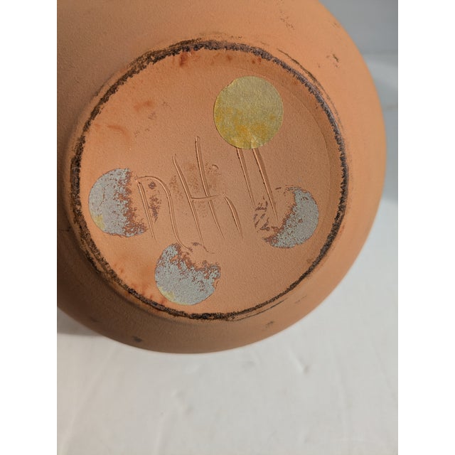 Early 20th Century Raku Ceramic Horsehair Signed Pottery Vase For Sale - Image 9 of 10