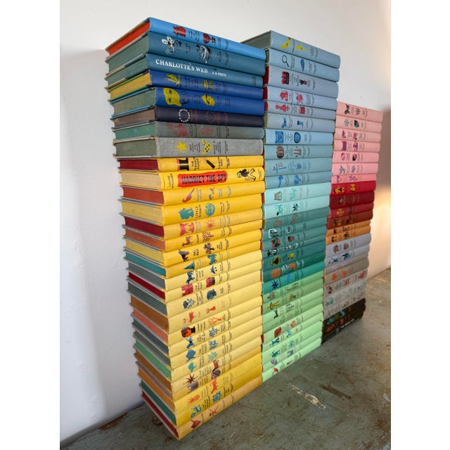 Vintage Rainbow Children's Classic Book Junior Deluxe Editions Bright Library Set - 82 Book Collection For Sale - Image 4 of 12