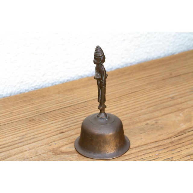 Metal Antique Garuda Altar Bronze Hand Bell For Sale - Image 7 of 10