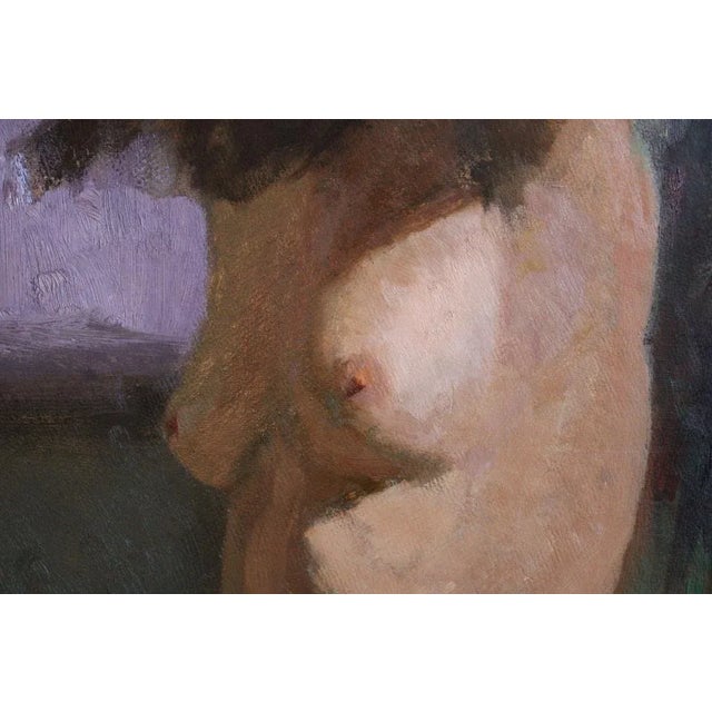 Alfejs Bromults, The Morning Hour, 1959, Oil on Cardboard For Sale - Image 4 of 7