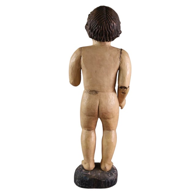 Antique 18th C Carved Spanish Colonial Jointed Santos Figure.