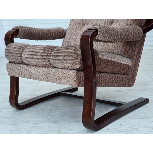 Vintage Danish Lounge Chair in Light Brown Furniture Corduroy, 1970s For Sale - Image 18 of 18